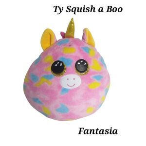 Ty Fantasia the Unicorn Squish a Boo Plush Toy 8" Soft Stuffed Animal Gift